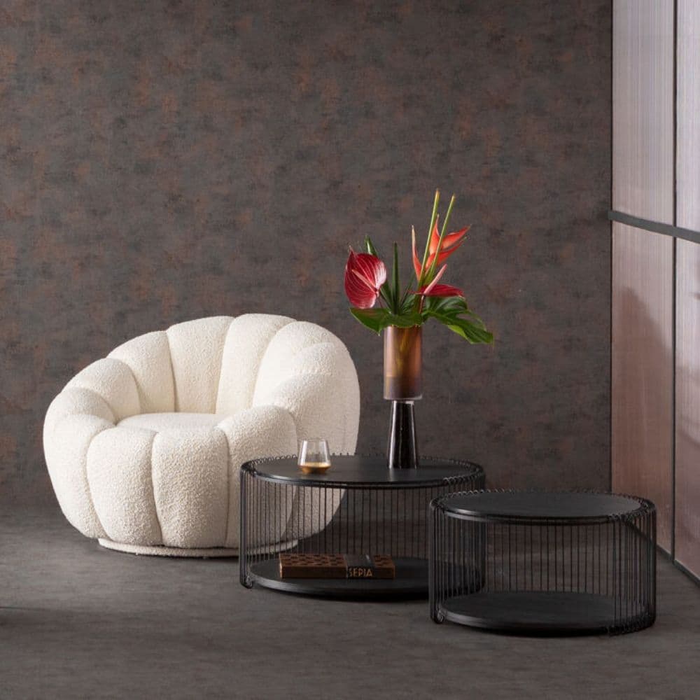 Peppo White Curved Corner Sofa | Modern Organic Designer Seating for Ahmedabad Luxury Homes by Furnhands