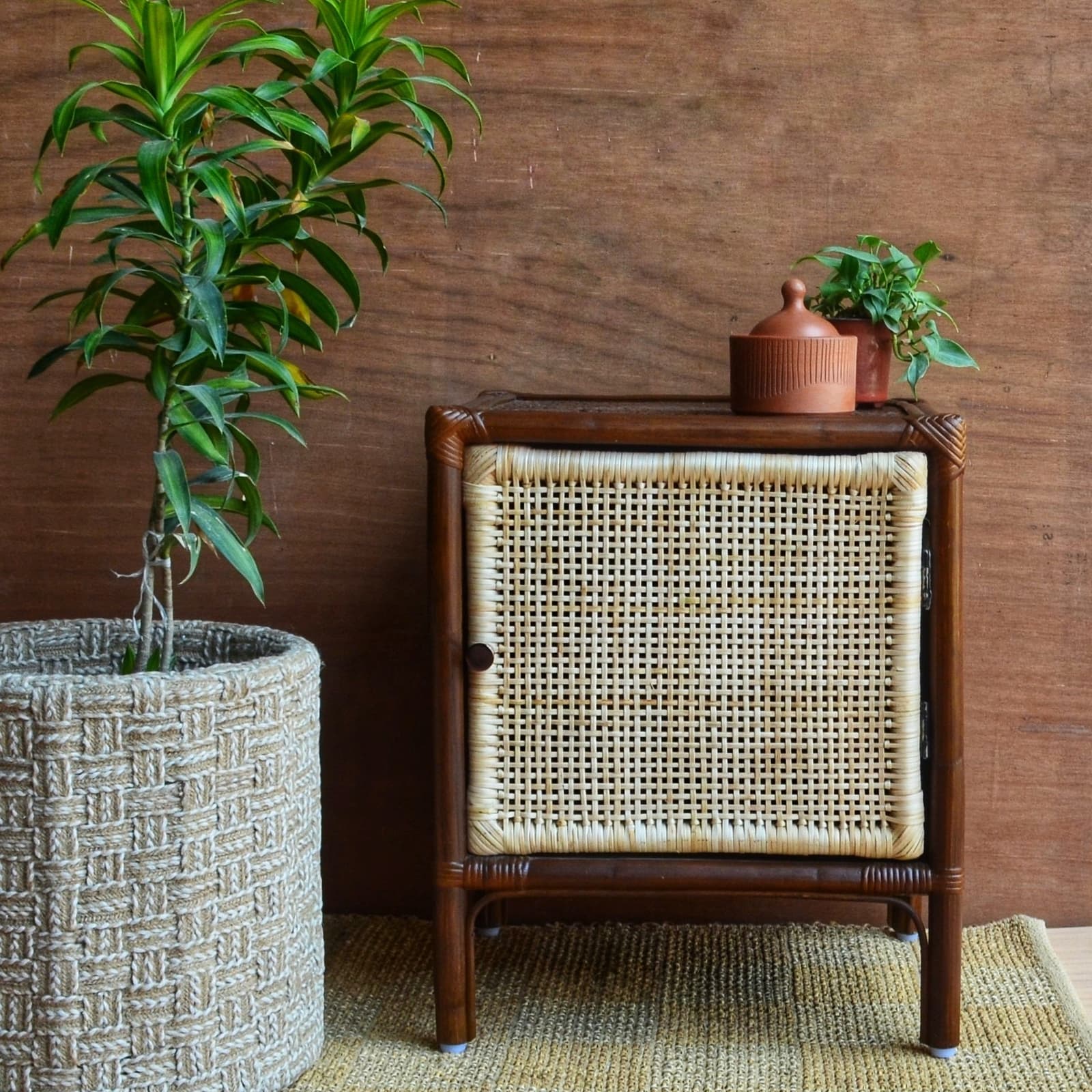 Pecan Bamboo Side Table by Opaque studio