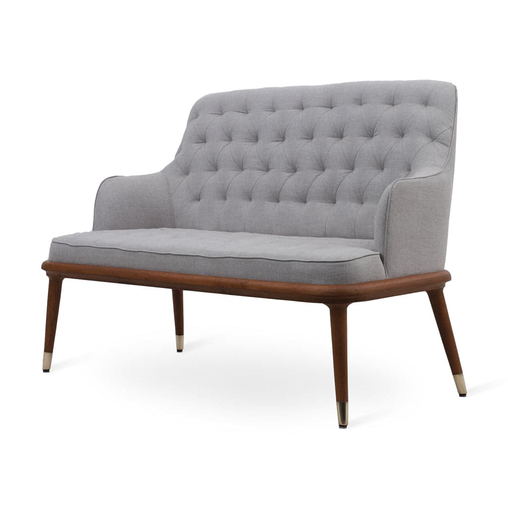 Doko - Two Seater Teak Sofa, Brass Accentuations by Alankaram