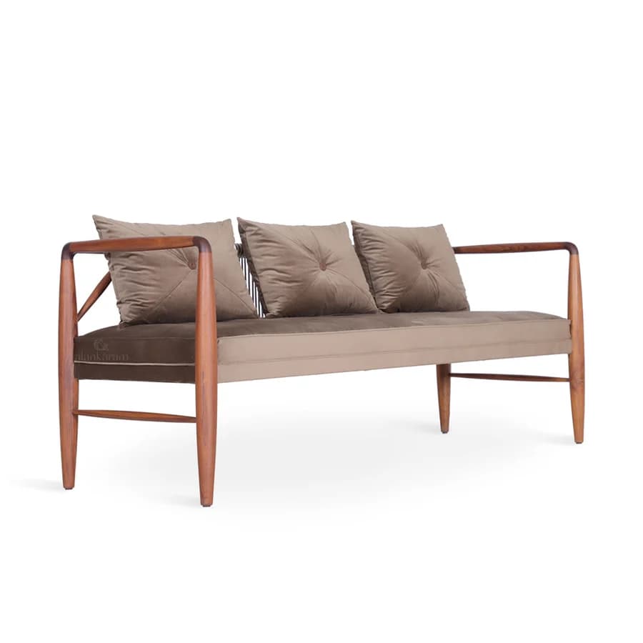 Kutu - Three Seater Teak Sofa by Alankaram