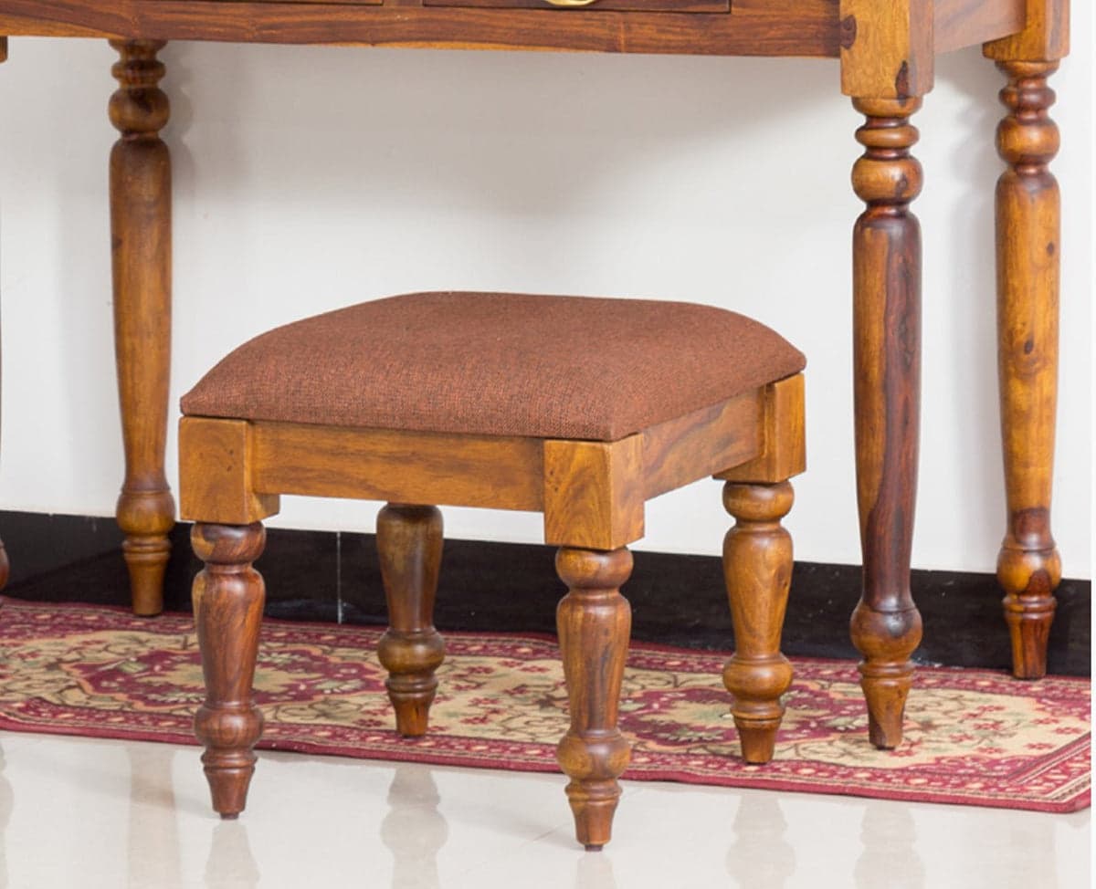 Calgary Solid Wood Stool - (Kapasi Brown Finish) by Furniselan