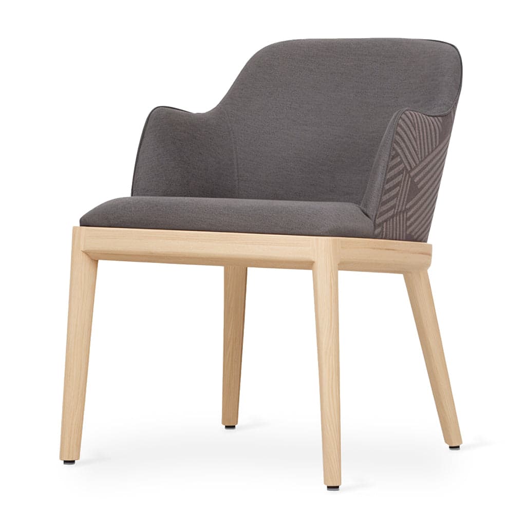 Ozlu - Ash/Oak/Beech Dining Chair, Grey Fabric by Alankaram