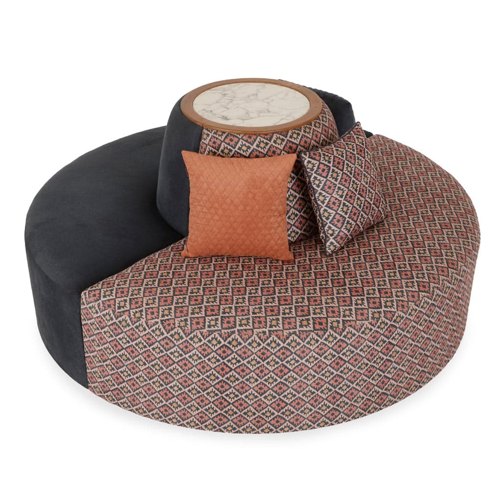 Doira - Round Teak Sofa, (Large) by Alankaram
