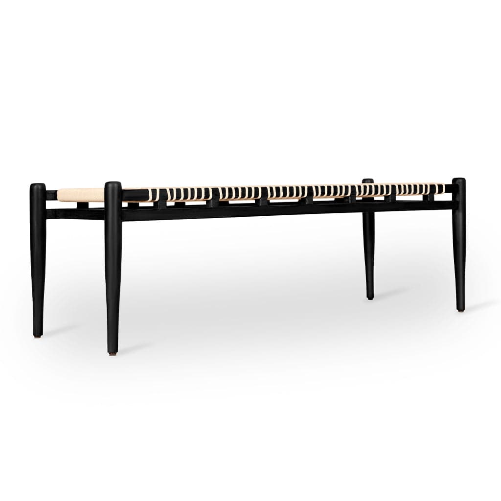 Tenshi - Solidwood Bench with Off White Rope 2 by Alankaram