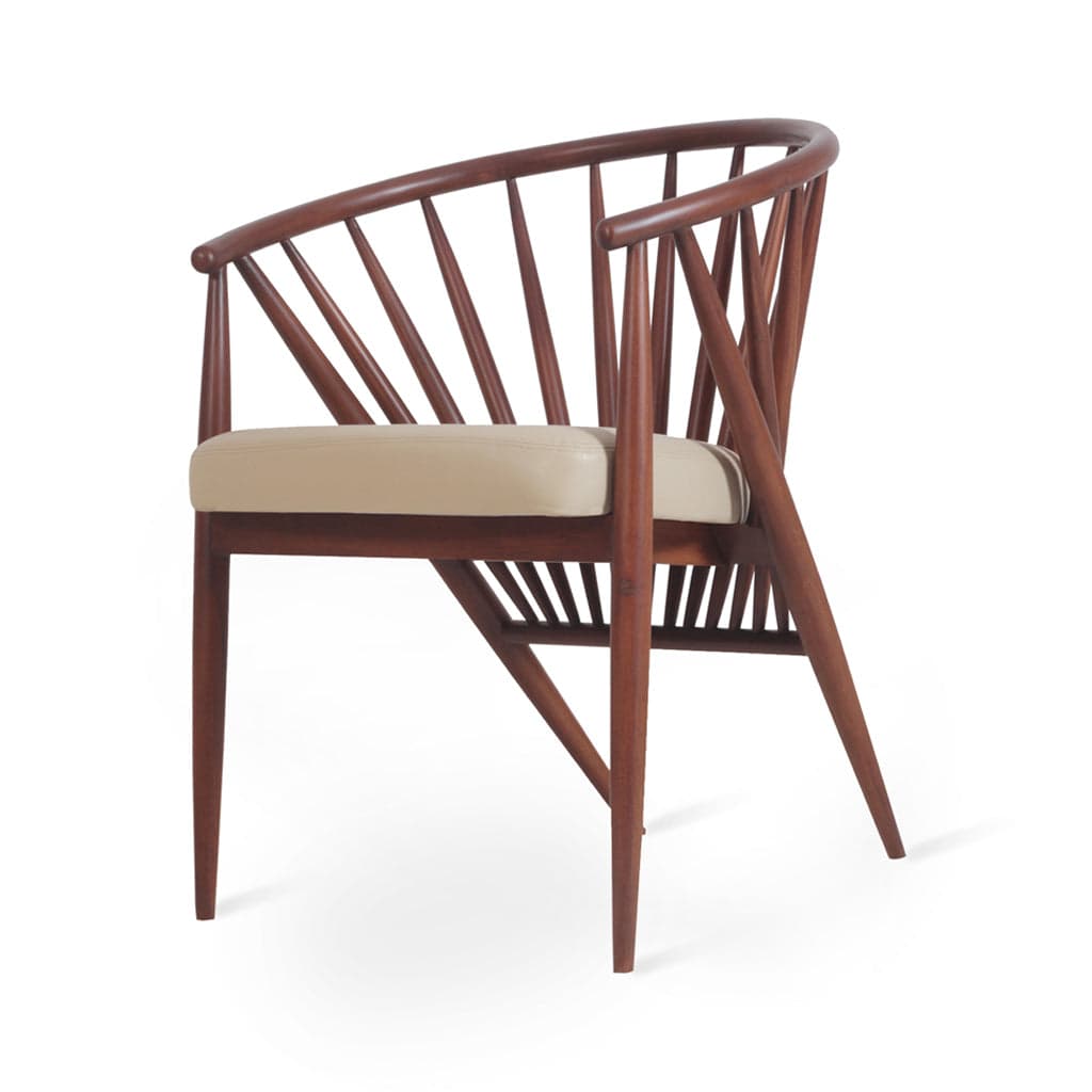 Hloma - Ash/Oak/Beech Dining Chair, Stained, Beige Leatherette by Alankaram