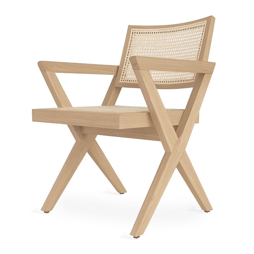 Jeanneret - Ash/Oak/Beech Dining Chair with Cross Armrest by Alankaram