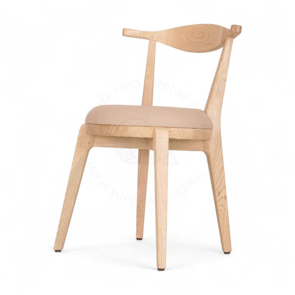 Dogo - Ash/Oak/Beech Dining Chair, Upholstered Seat by Alankaram