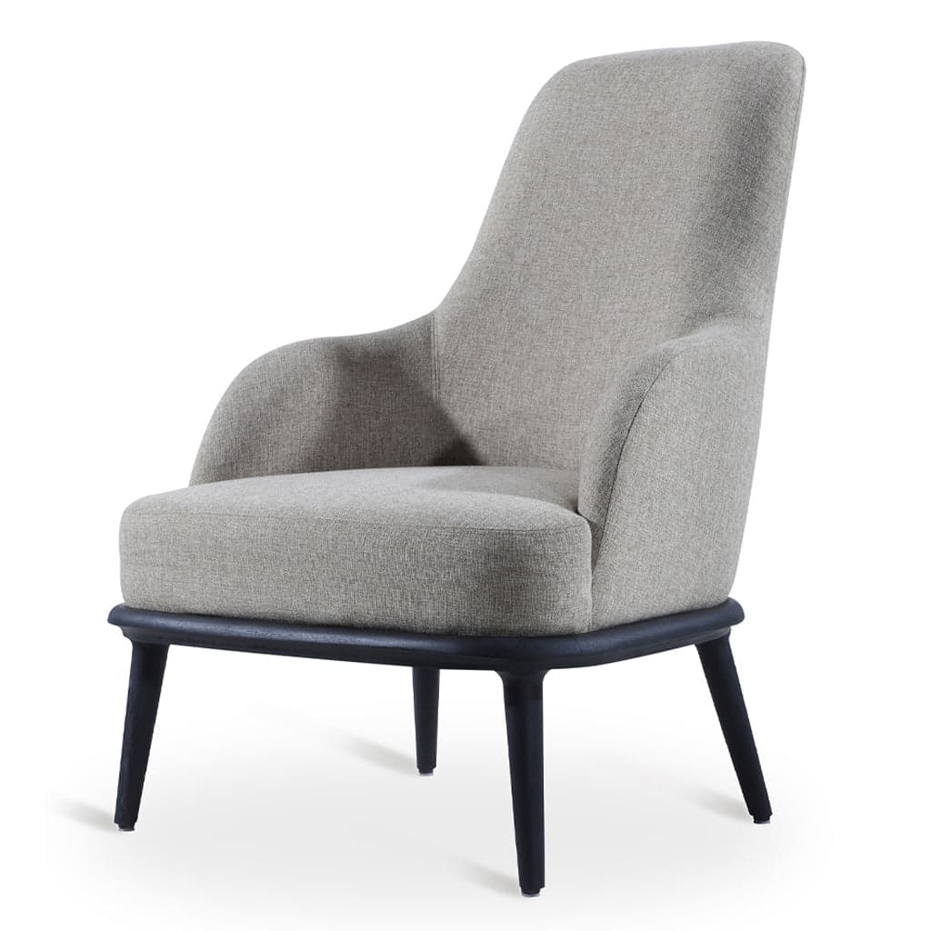 Iyi - Ash/Oak/Beech, Lounge Chair, Stained, Grey Fabric by Alankaram