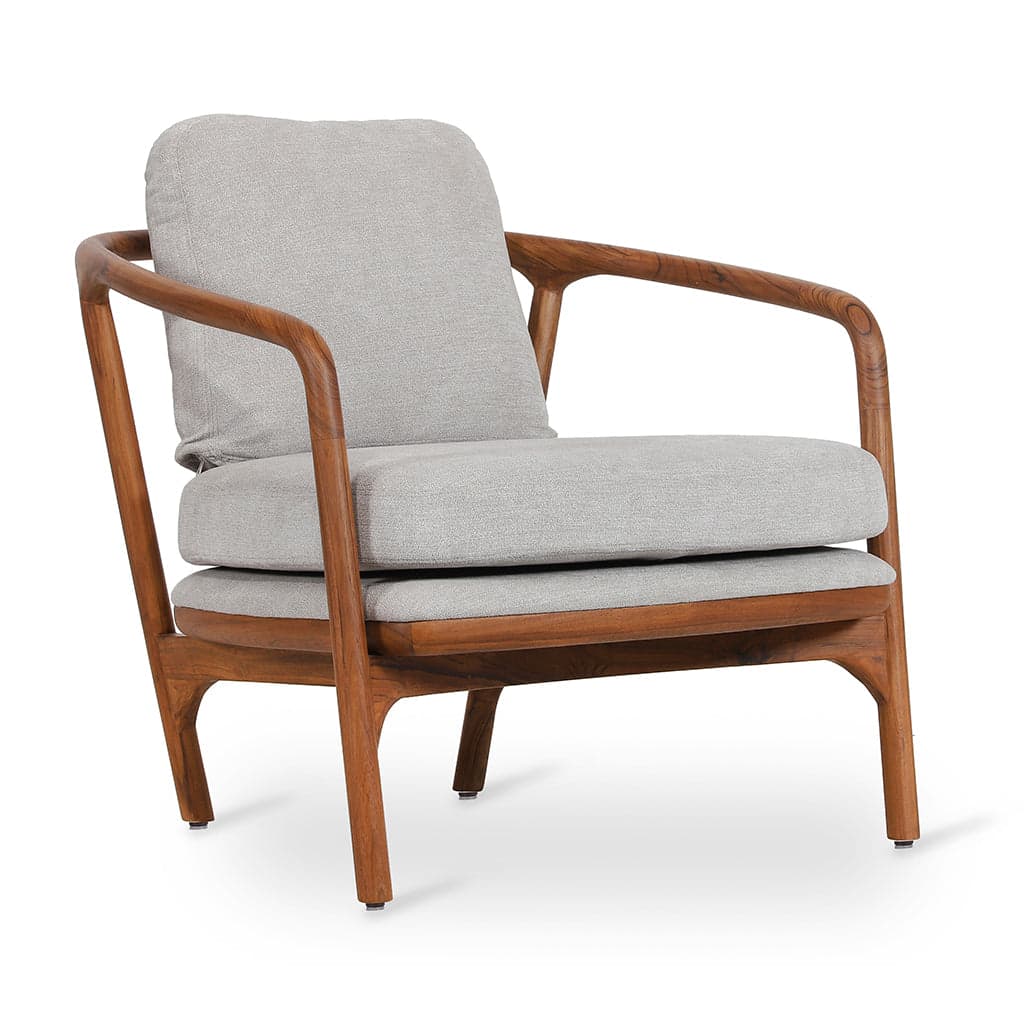 Nofo - Teak Lounge Chair, Grey Fabric 3 by Alankaram