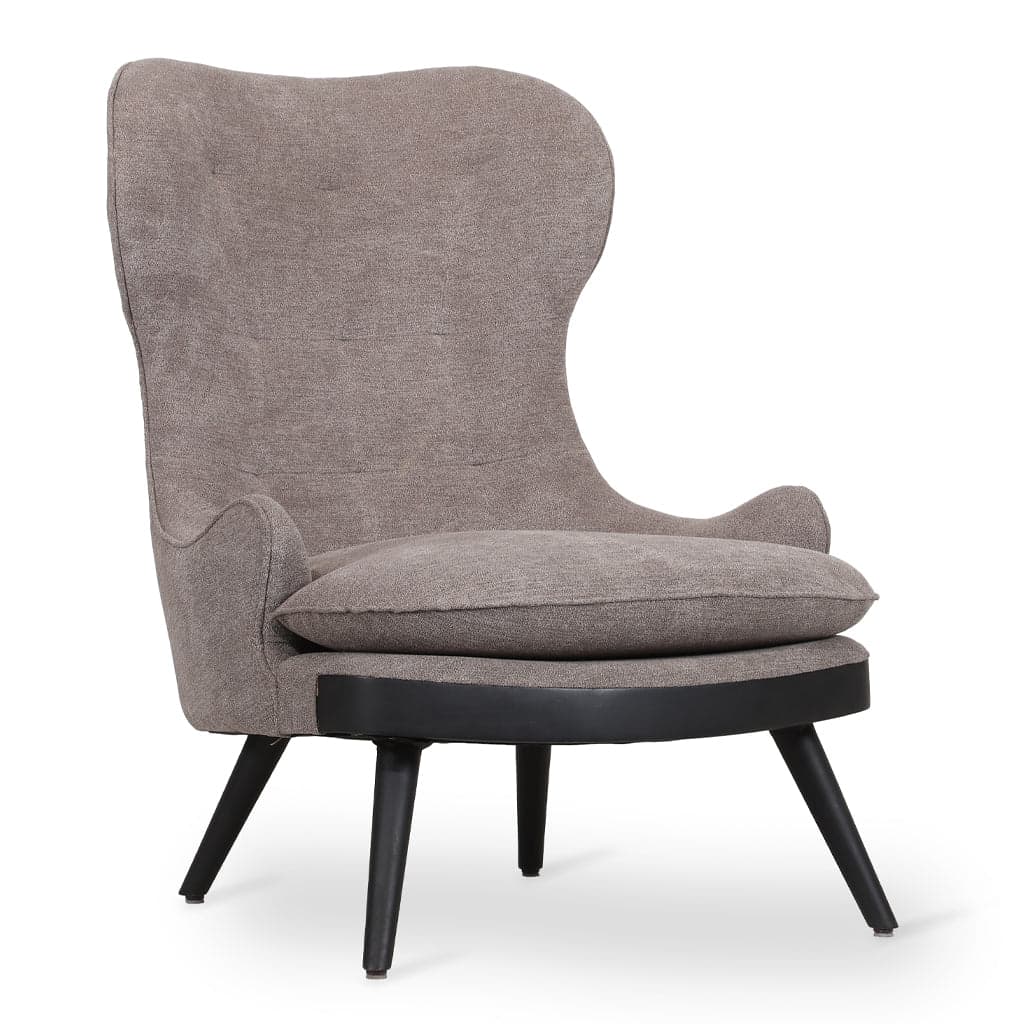 Dubu - Ash/Oak/Beech Lounge Chair, Stained, Grey Fabric by Alankaram