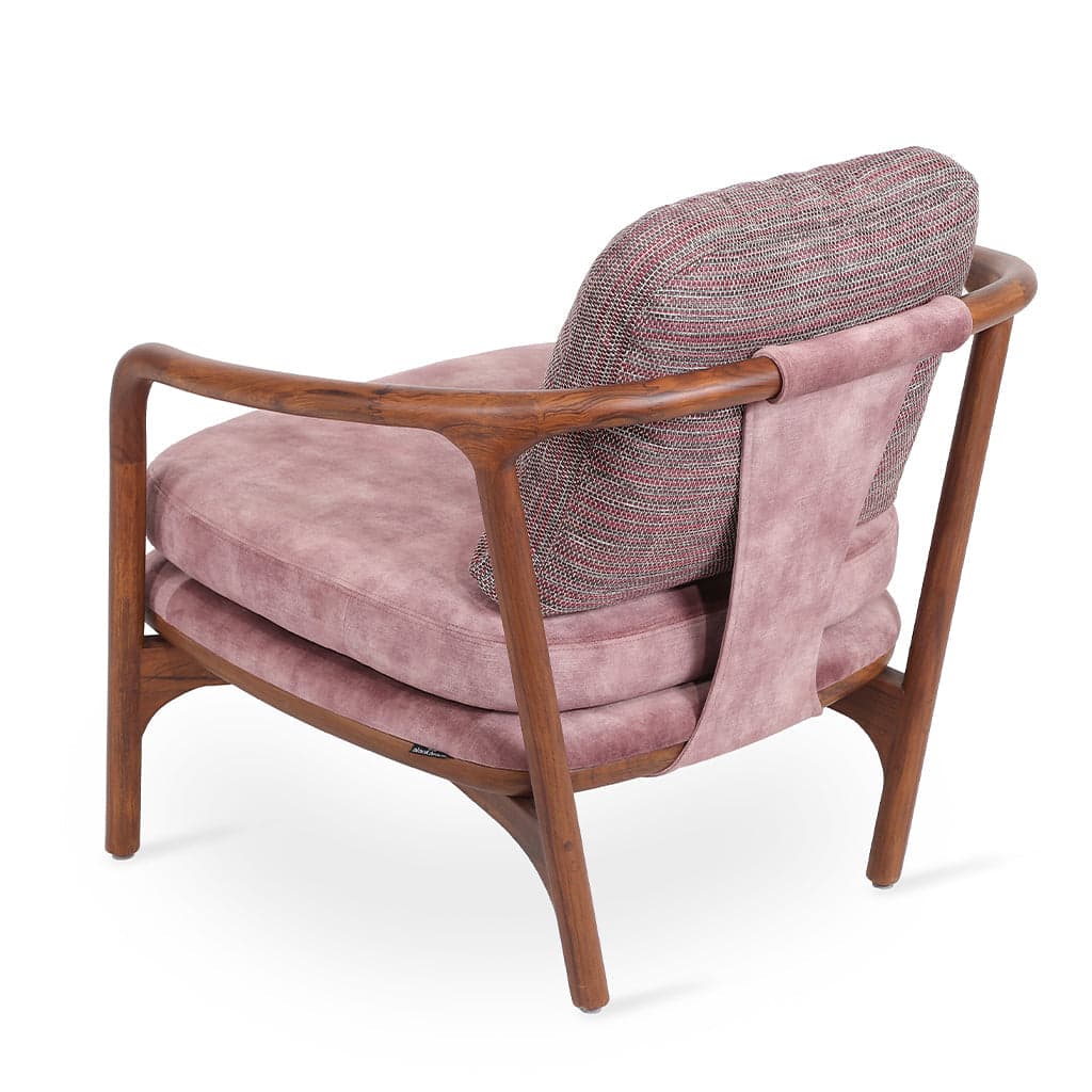 Nofo - Teak Lounge Chair, Pink by Alankaram