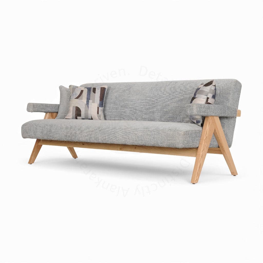 Jeanneret - Three Seater Ash/Oak/Beech Sofa by Alankaram