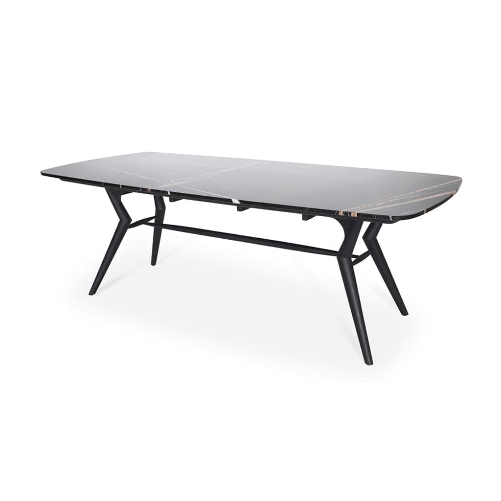 Fusi - Eight Seater Ash/Oak/Beech Dining Table, Black Stone Top by Alankaram