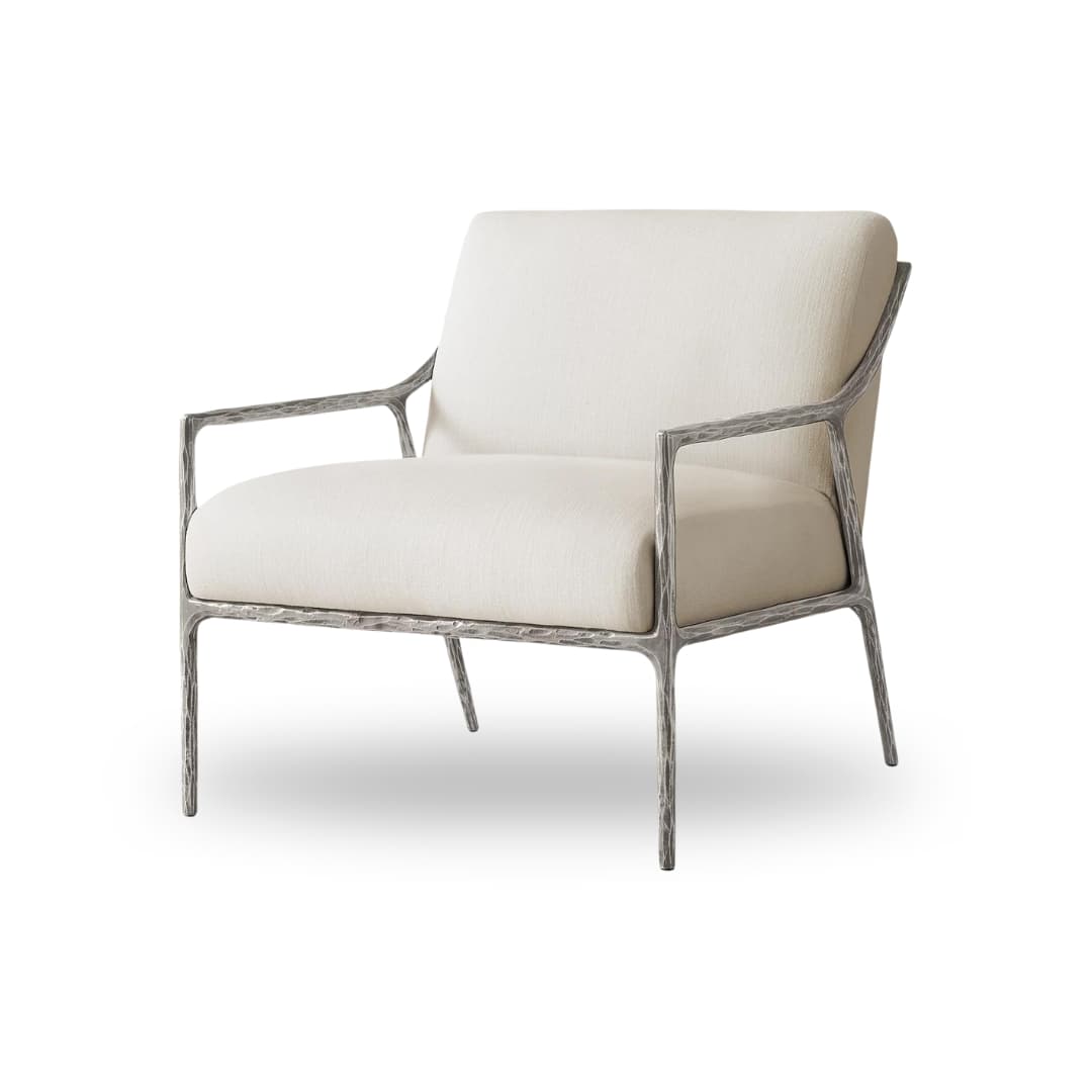 Augustus Slope Arm Chair-Forged Pewter by The Inside project