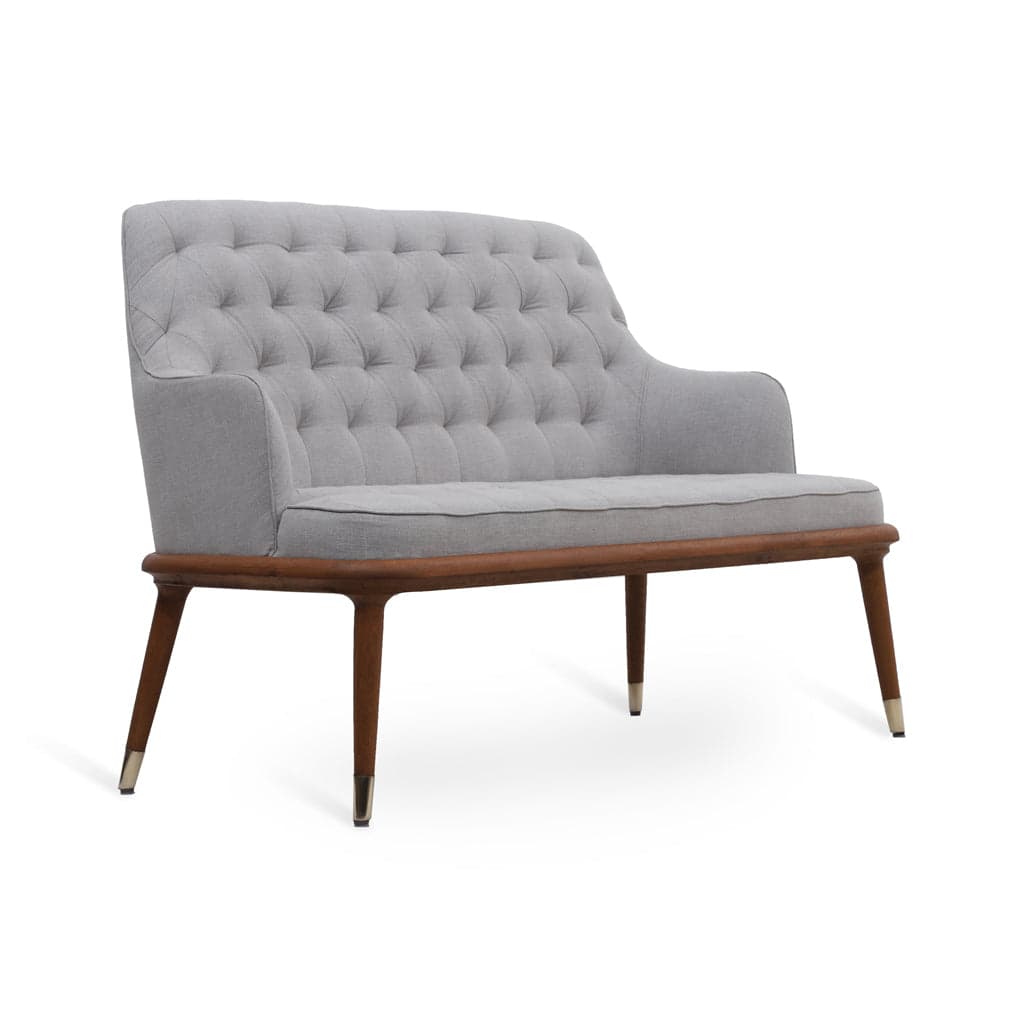 Doko - Two Seater Teak Sofa, Brass Accentuations 2 by Alankaram