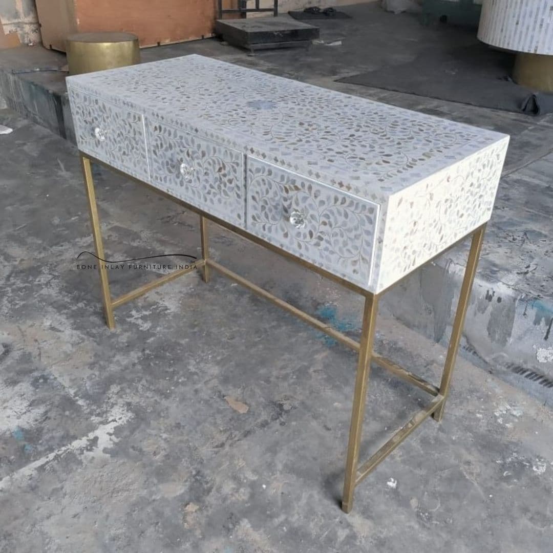 Mother of Pearl Console Table 5 by Bone Inlay Furniture India