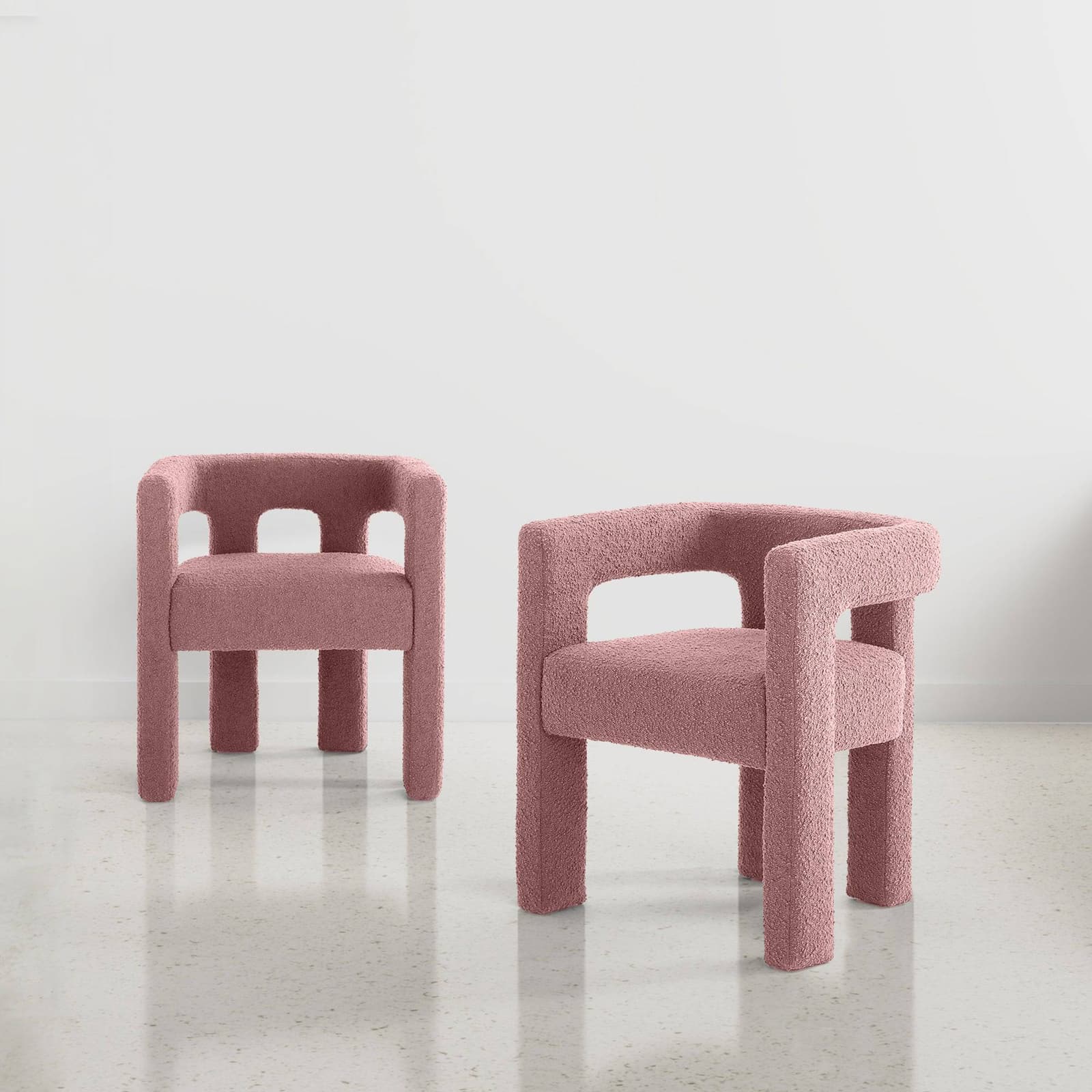 Candela Upholstered Chair - Set of Two - Rose Gold by Crafts Mill