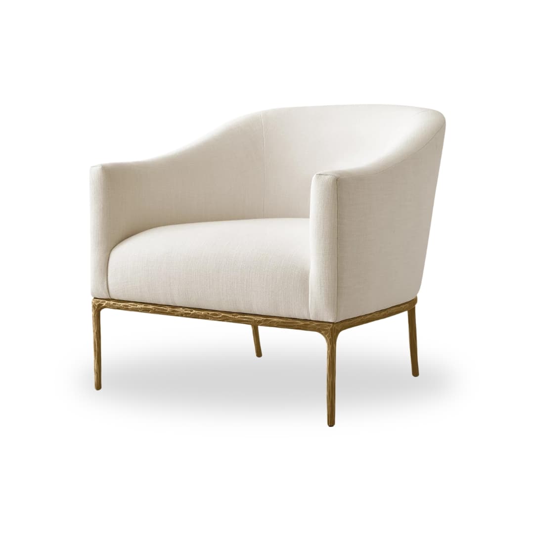 Valeria upholstered Arm Chair- Forged Brass by The Inside project
