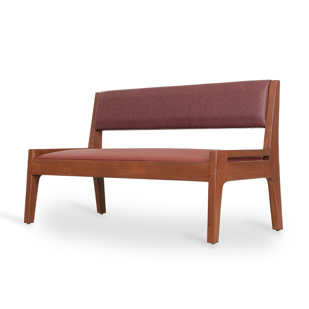 Akari - Two Seater Ash/Oak/Beech Sofa, Stained, Red Kevlar Fabric by Alankaram