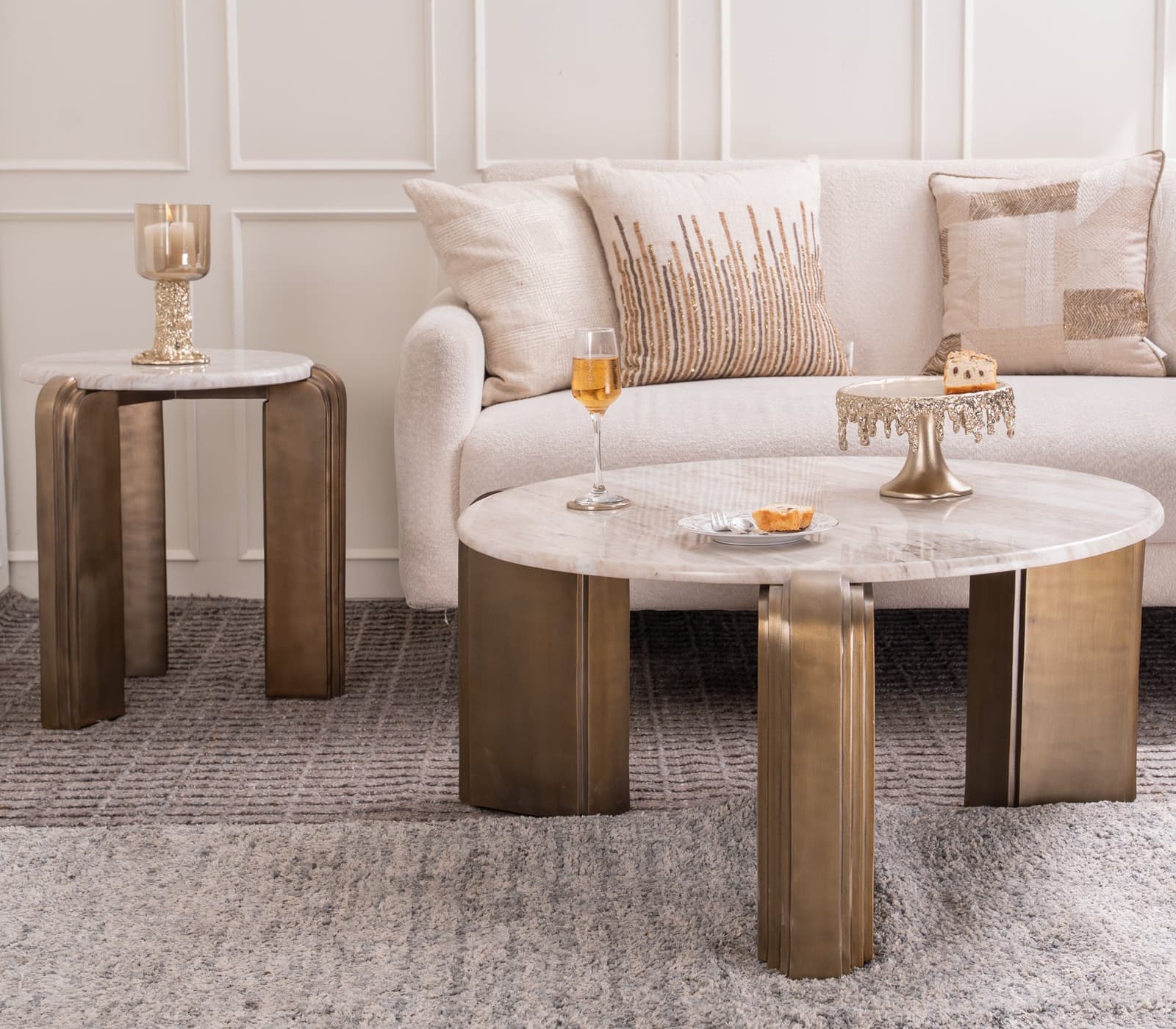 Opal Amber Centre and Side Table by Rabayana designs