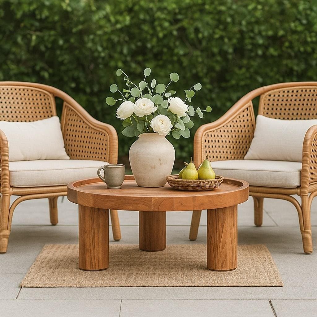 Centora Solid Sheesham Wood Round Coffee Table – Wooden slice by Wooden Slice