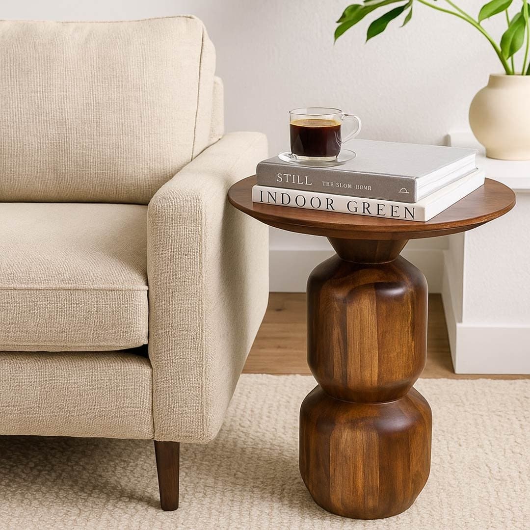 Situne Wooden Accent Side Table – Handcrafted Sheesham Wood Design | Wooden Slice by Wooden Slice