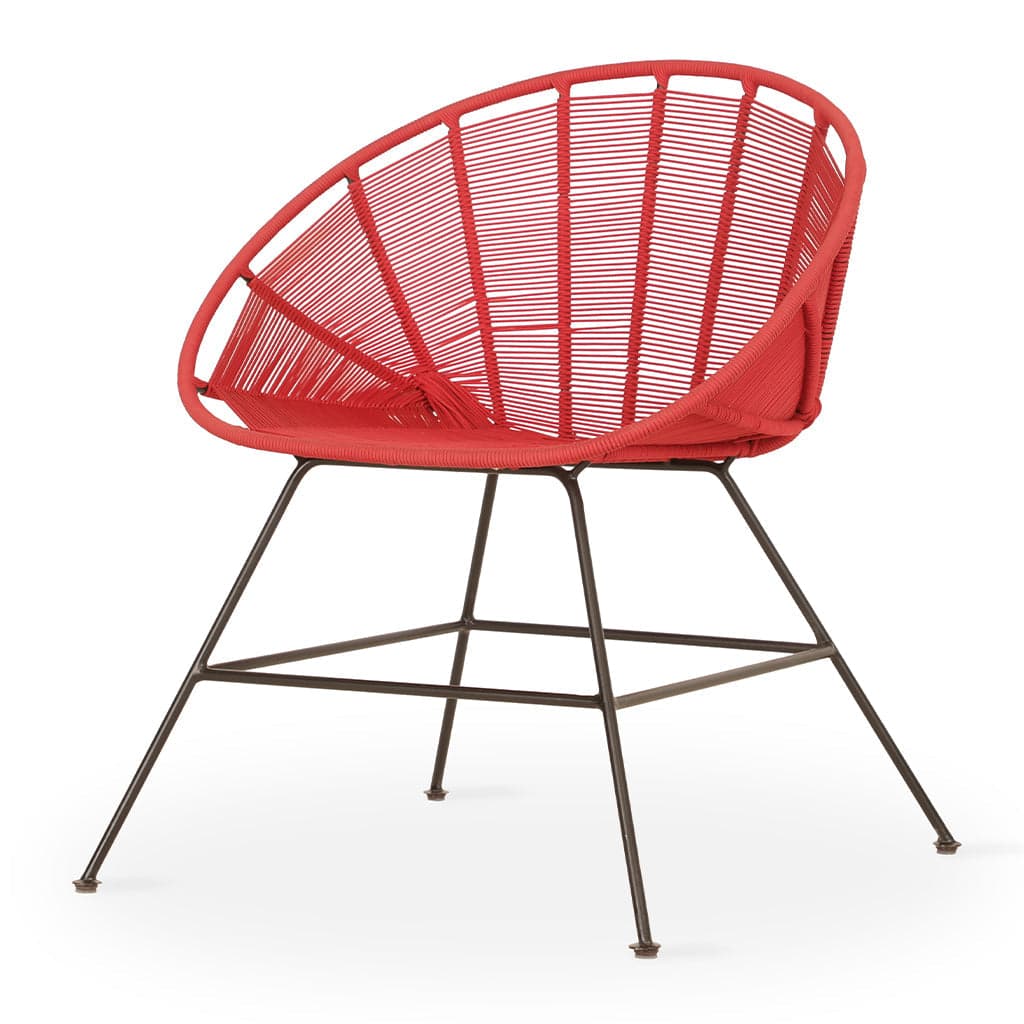 Orgu - Metal Dining Chair, Red Color Threads by Alankaram
