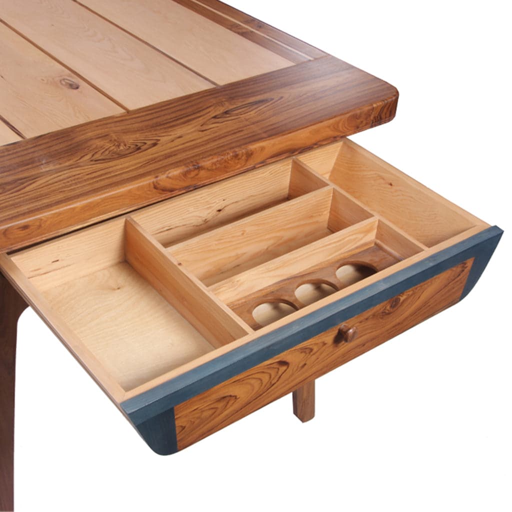 Ibha - Solidwood Dining Table with Teakwood Top by Alankaram