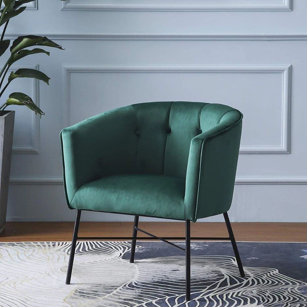 Zara Chair in Emerald Green Velvet by Furnhands