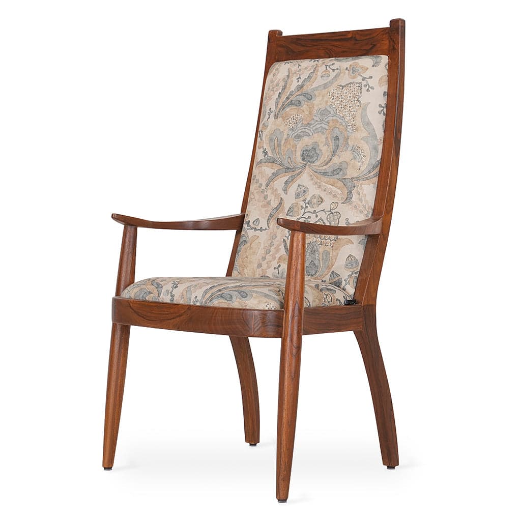 Pranshu - Teak Dining Chair with Armrest by Alankaram