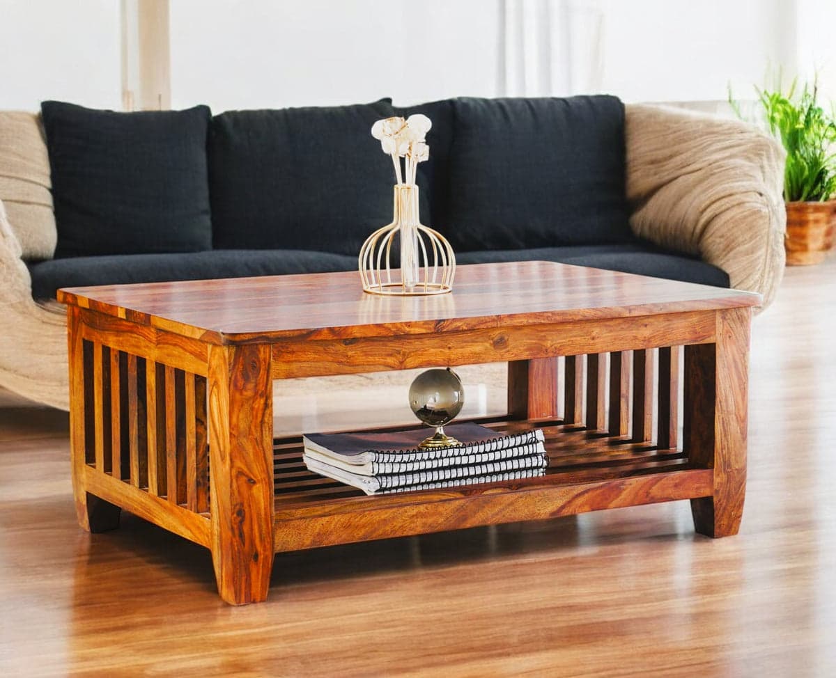 Cuttack Solid Wood Coffee Table - (Maple Finish) by Furniselan