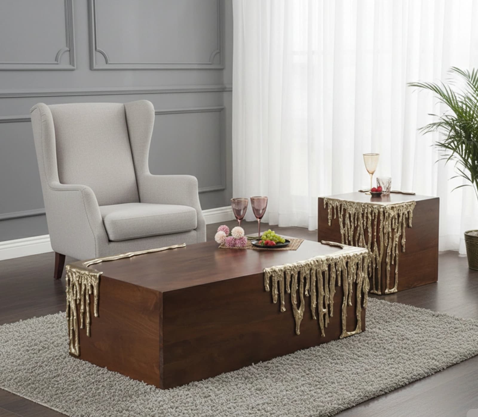 Wax & Wane Centre And Side Table by Rabayana designs