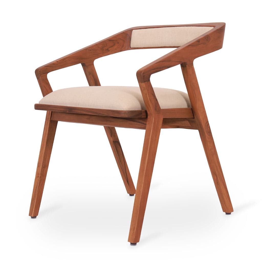 Casilla - Teak Dining Chair, Wooden Back by Alankaram