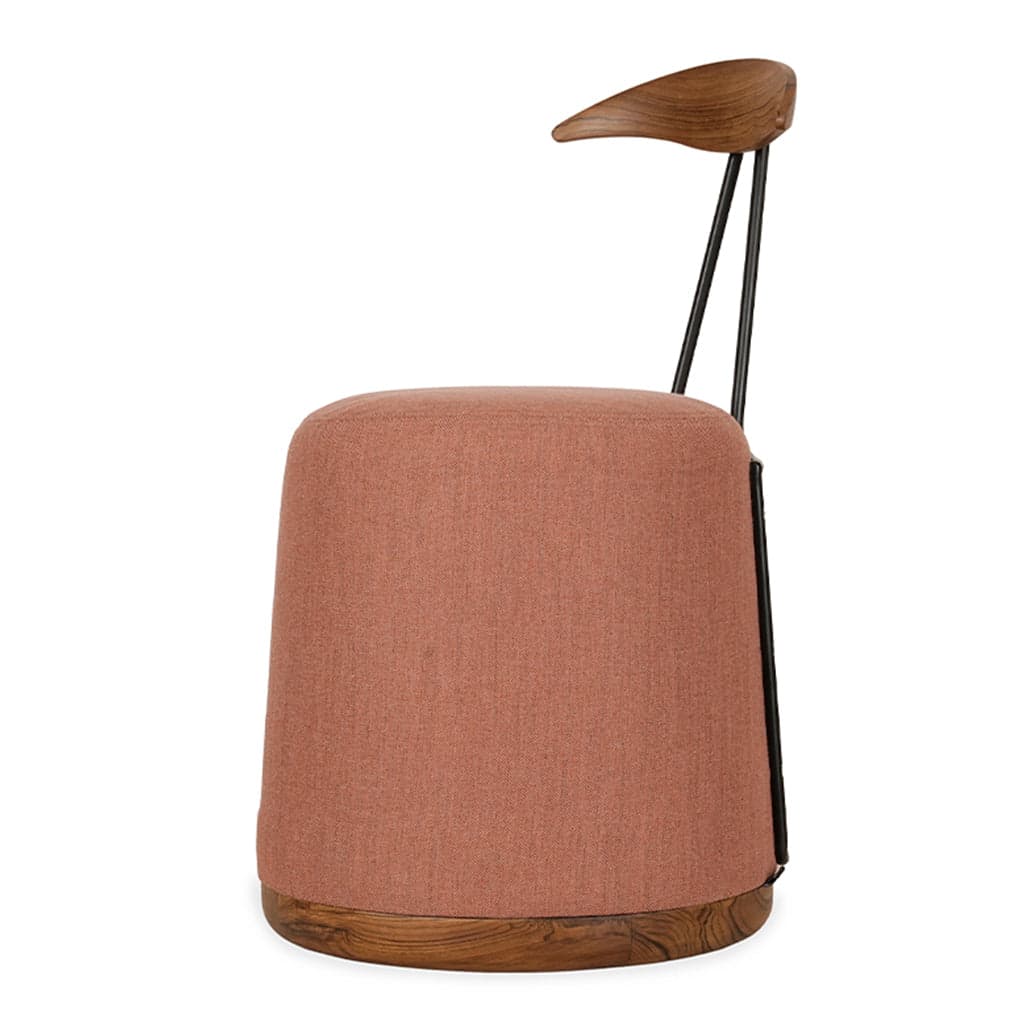 Credu - Teak Dining Chair, Red Fabric by Alankaram