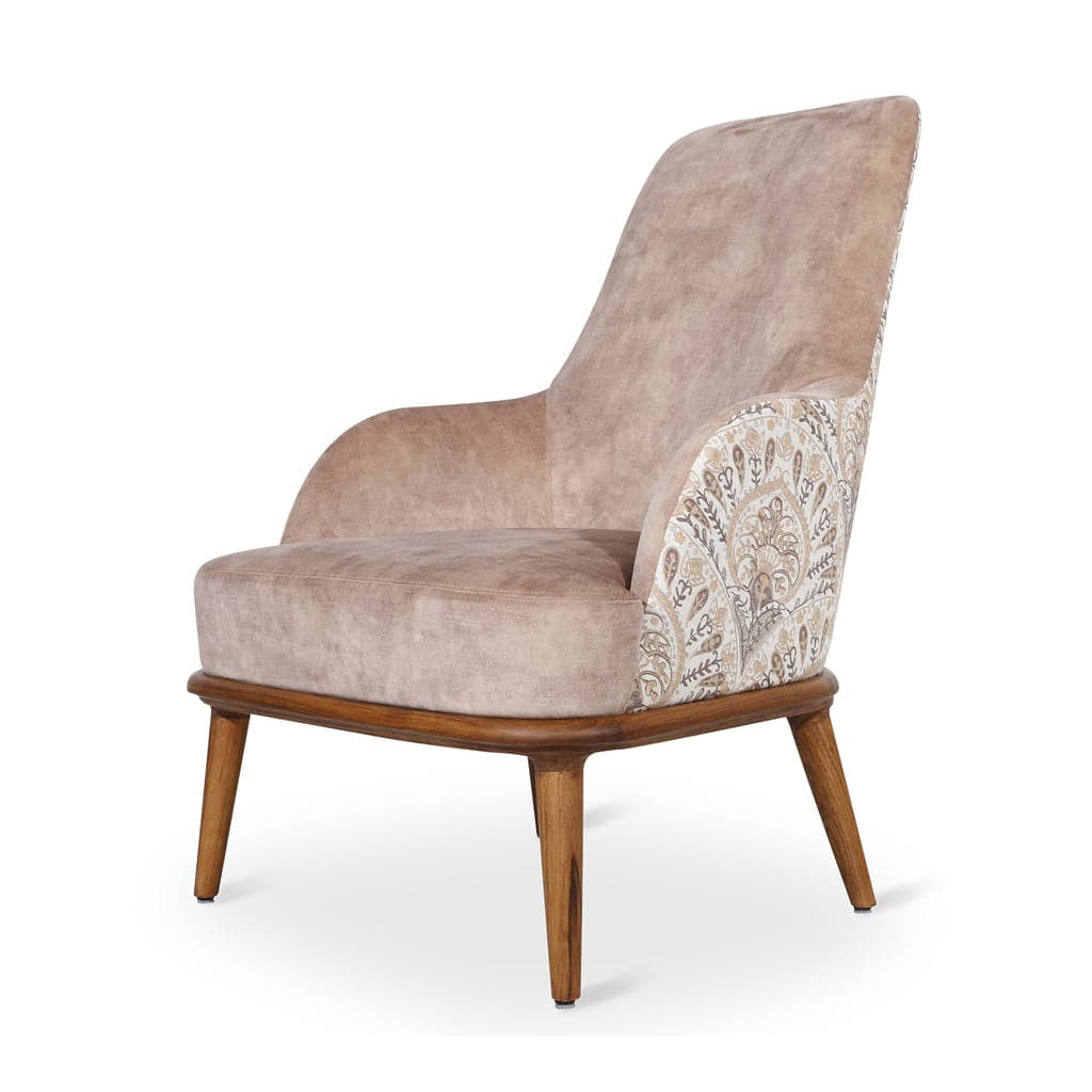 Iyi - Teak Lounge Chair, Beige Fabric by Alankaram