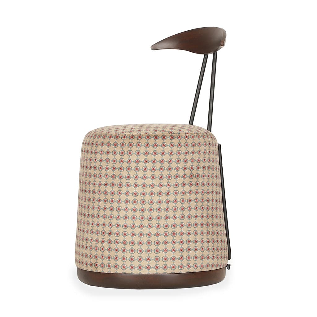 Credu - Ash/Oak/Beech Dining Chair, Stained, Printed Fabric by Alankaram