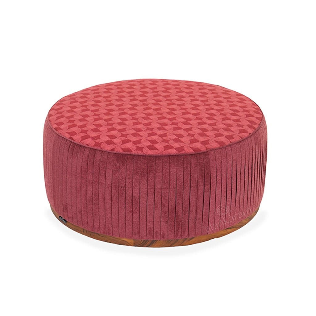 Pouffe - Teakwood Round Ottoman 3 by Alankaram