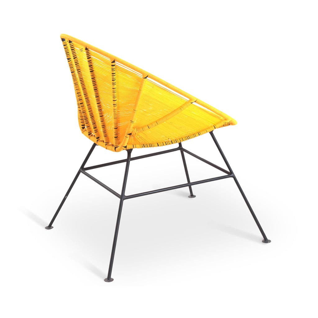 Orgu - Metal Dining Chair, Yellow Color Threads by Alankaram