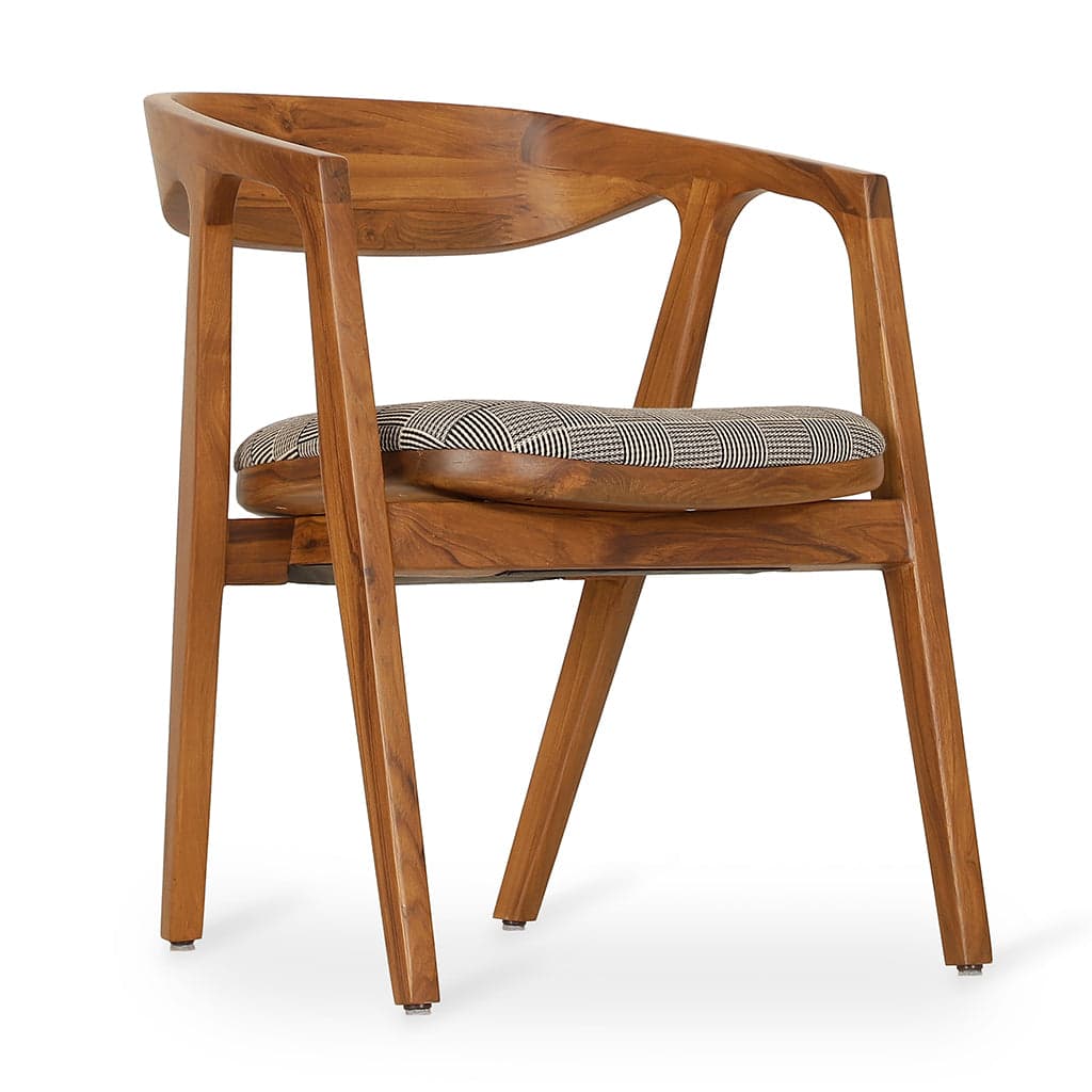 Ince - Teak Dining Chair, Wooden Back 3 by Alankaram