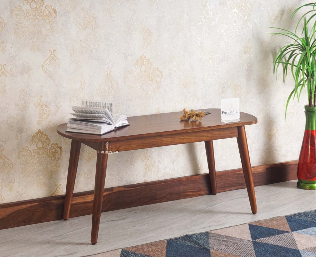 Antilia Solid Wood Two Seater Bench - (Teak Finish) by Furniselan