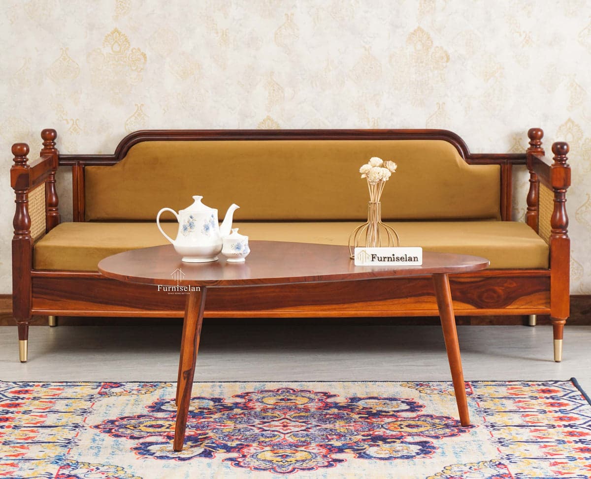 Pearl Solid Wood Triangle Coffee Table - (Maple Finish) by Furniselan
