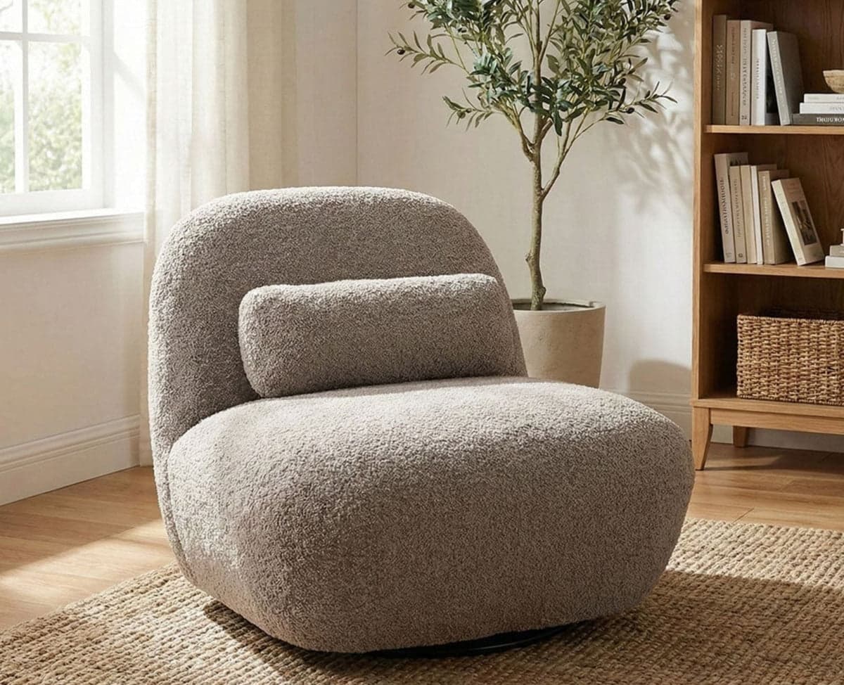 Adrienne Bell Chair – Modern Upholstered Bell Chair for Home & Café - (Grey) by Furniselan