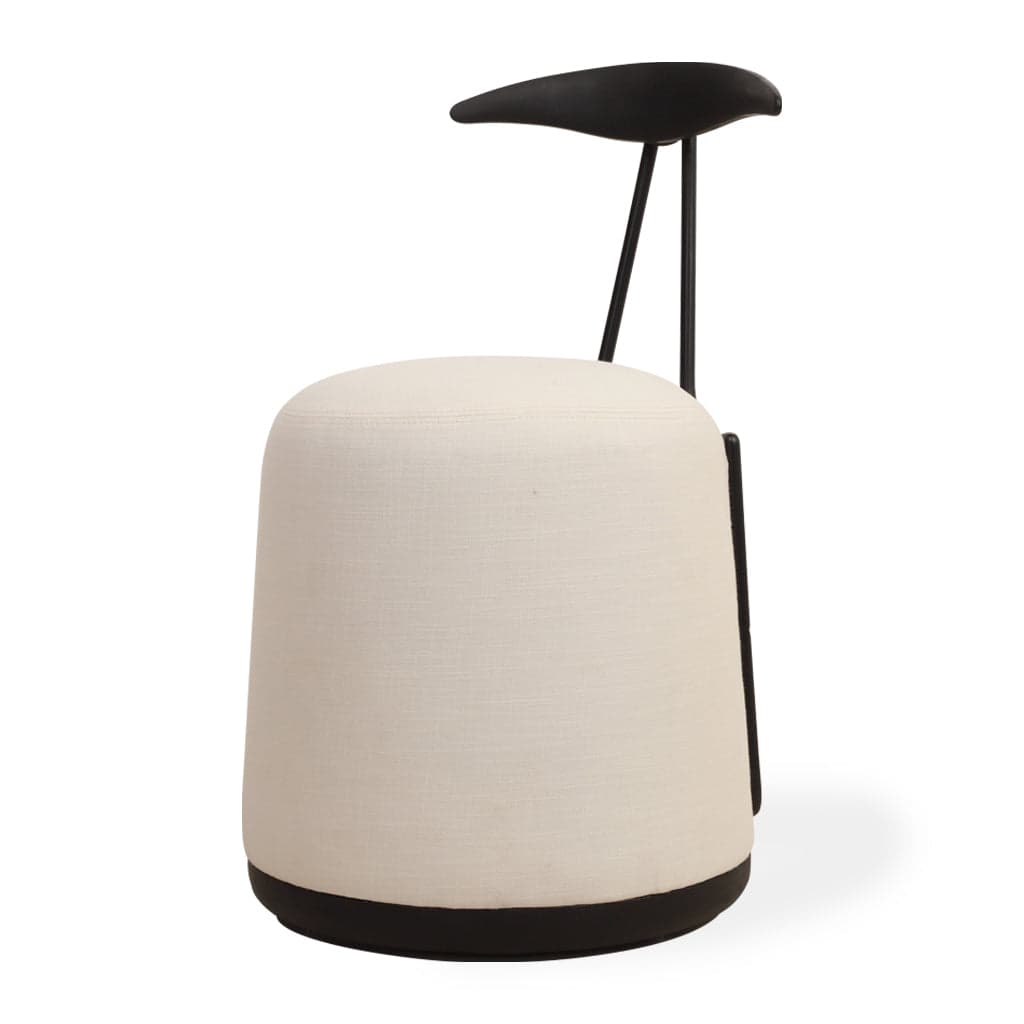 Credu - Ash/Oak/Beech Dining Chair, Stained, White Fabric by Alankaram