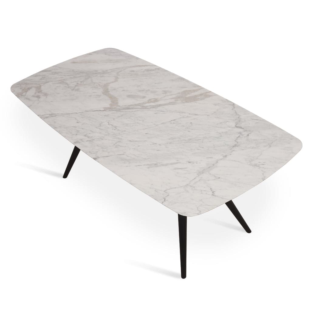 Fusi - Six Seater Ash/Oak/Beech Dining Table, White Stone by Alankaram