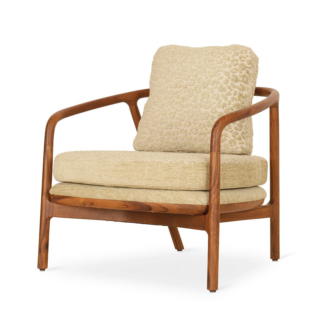 Nofo - Teak Lounge Chair, Olive Green by Alankaram