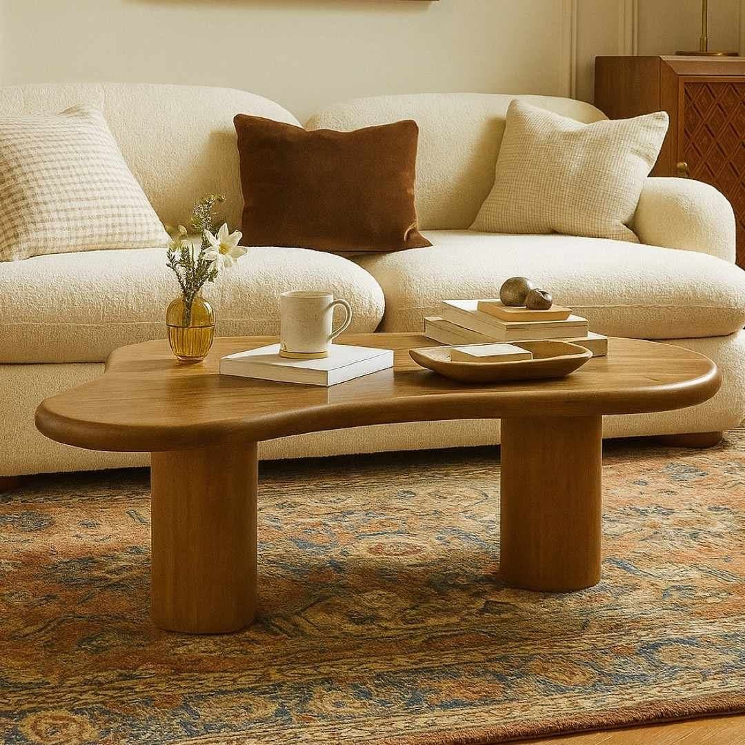 Tablura Handcrafted Modern Solid Wood Coffee Table – Wooden Slice by Wooden Slice