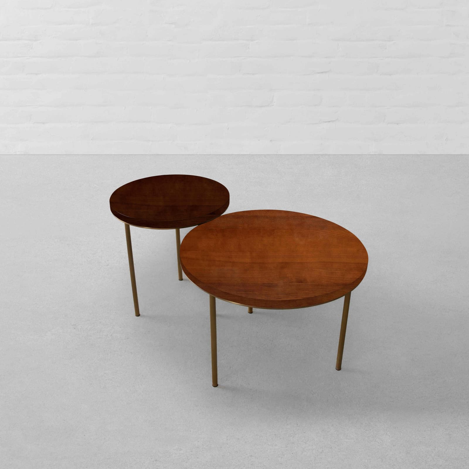 Norway Coffee Table Island Set of 2-(English Chestnut & Woodland) by Gulmohar Lane
