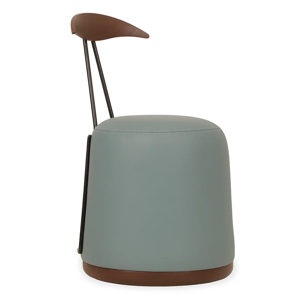 Credu - Teak Dining Chair, Sea Green Leatherette by Alankaram