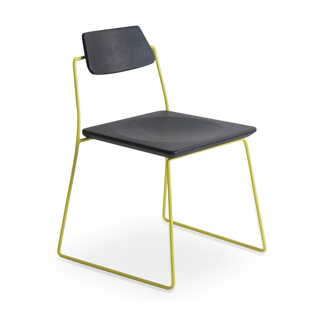 Minik - Metal Dining Chair, Ash/Oak/Beech Seat and back, Stained by Alankaram