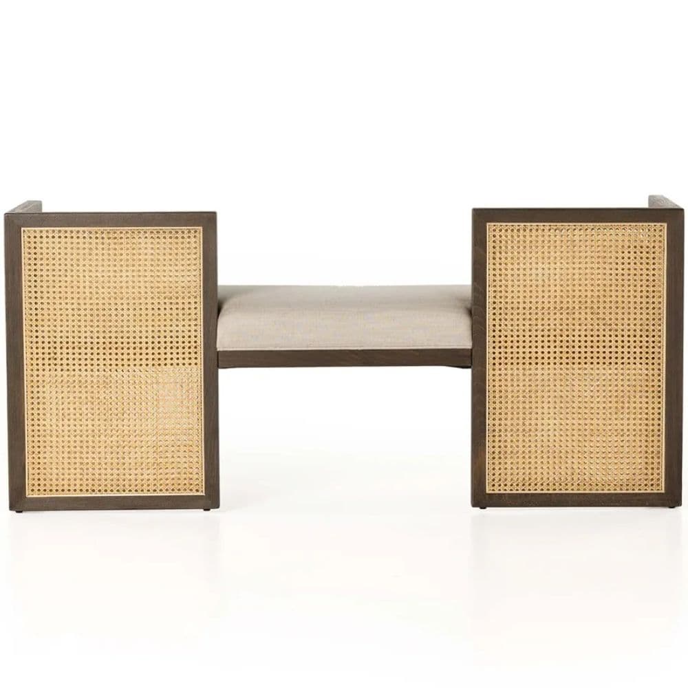 Elegant Wooden 2-Seater Sofa with Rattan Cane Design | Premium Living Room Sofa – Furnhands® by Furnhands